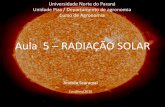 Aula 5 RADIAÇÃO SOLAR - Cloud Object Storage · Distribuição da Radiação Solar na Superfície Terrestre •A irradiância solar varia de acordo ângulo de incidência dos raios