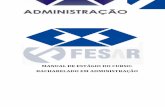 MANUAL DE ESTÁGIO DO CURSO: BACHARELADO EM …fesar.com.br/PDFS/estagio/MANUAL-DE-ESTAGIO-ADM.pdf · - Cargos e Salários - Controle de Pessoal ... - Projetos de Estudo e Preparo