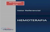 Pacote de Hemoterapia Setembro 2016 · • Pesquisa de preços: ... Utilizamos como referência as Tabela de Procedimentos ... foi acrescido ao Processamento o valor da taxa de bolsa
