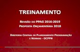 TREINAMENTO - planejamento.mg.gov.br · treinamento revisÃo do ppag 2016-2019 proposta orÇamentÁria 2018 diretoria central de planejamento programaÇÃo e normas - dcppn