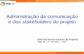 Administração da comunicação e dos stakeholders …. Flavio Hourneaux Junior5 GERENCIAMENTO DA COMUNICAÇÃO O processo de comunicação Fonte: Carvalho e Rabechini Júnior (2006,