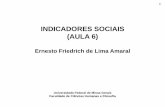 INDICADORES SOCIAIS (AULA 6) - Ernesto Amaral · AULA 6 1. Taxa de analfabetismo 2. Anos de escolaridade ou anos de estudo 3. Escolaridade média e porcentagem por grupo de escolaridade