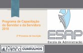 2018 do Servidor e da Servidora Programa de Capacitaçãoleis.guarulhos.sp.gov.br/sites/default/files/2º processo... · 2018-03-08 · ferramenta para o desenvolvimento de seu trabalho.