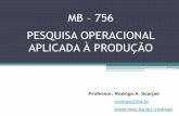 MB 756 PESQUISA OPERACIONAL APLICADA À PRODUÇÃO …rodrigo/Disciplinas/MB756/S01.pdf · de prover departamentos executivos de elementos quantitativos para a tomada de decisões”