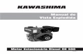 Manual de Vista Explodida - wsm.com.brwsm.com.br/explodido_kawashima/Explodido Motor Estacionário Diesel... · rolamento esfera 6306 chaveta p.t.o. c5x45 volante s/cremal. de500