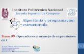 Clase 13: Operadores y manejo de expresiones en C · Estructuras de datos (Prof. Edgardo A. Franco) 1 Tema 09: Operadores y manejo de expresiones en C ... • Operadores • Precedencia