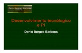 Desenvolvimento tecnólogico e PI - Denis Borges Barbosa · ... Direito ao desenvolvimento, inovação e a ... para a promoção da inovação tecnológica e ... forma conducente