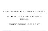ORÇAMENTO - PROGRAMA MUNICÍPIO DE MONTE BELO EXERCÍCIO DE … · Diretrizes Orçamentárias para o exercício financeiro de 2016, compreendendo o orçamento fiscal e da seguridade