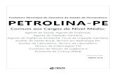Prefeitura Municipal de Petrolina do Estado de Pernambuco ... · Prefeitura Municipal de Petrolina do Estado de Pernambuco PETROLINA -PE Comum aos Cargos de Nível Médio: Agente
