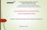 AS DIFERENTES CONCEPÇÕES DE EXTENSÃO RURAL · AS DIFERENTES CONCEPÇÕES DE EXTENSÃO RURAL Bordenave (1985) considera que as diferentes concepções de extensão rural ou comunicação