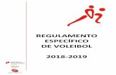 REGULAMENTO ESPECÍFICO DE VOLEIBOL 2018- · PDF fileFormato do Jogo: Cada campo oficial de voleibol é dividido em, pelo menos, dois campos. Em cada período estão as duas equipas