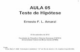 1 AULA 05 Teste de Hipótese - Ernesto Amaral · “Introdução à estatística”. 10 ª ed. Rio de Janeiro: ... é a probabilidade da estatística ... Figura 8-6 = Slide 18. 28