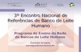 3º Encontro Nacional de Referências de Banco de Leite Humano · atuam nos BLH do Brasil. 9. Participação em programas de pós-graduação (latue stricto-sensu) 9. ... “A análise