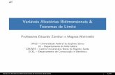 Variáveis Aleatórias Bidimensionais & Teoremas de Limitemagnos/PE/pe_files/Aula08.pdf · Vari´aveis Aleat ´orias Bidimensionais & Teoremas de Limite Professores Eduardo Zambon