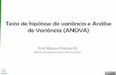 Teste de hip³tese de vari¢ncia e Anlise de Vari¢ncia (ANOVA) .â€¢ A ANOVA permite fazer uma