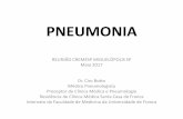 PNEUMONIA - cremesp.org.br - Dr... · –Pode ocorrer em qualquer etiologia –Não é indicativo de mudança terapêutica –Avaliação balizada pelo quadro clínico •Resolução