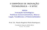 II SIMPÓSIO DE INOVAÇÃO TECNOLÓGICA – II SITECcac-php. · PDF file2010-11-09 · II SIMPÓSIO DE INOVAÇÃO TECNOLÓGICA – II SITEC MESA Inovação tecnológica: Políticas