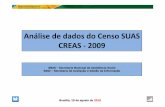 Análise de dados do Censo SUAS CREAS -2009 · SAGI –Secretaria de Avaliação e Gestão da Informação. 1 –Introdução ... 95% dos CREAS tem saIas pequenas de atendimento -até