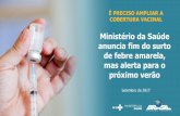 Ministério da Saúde anuncia fim do surto de febre …portalarquivos.saude.gov.br/images/pdf/2017/setembro/06...dos casos em MG, ES, RJ, BA e SP Ações para eliminação do Aedes