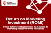 Return on Marketing Investment (ROMI) - amchamrio.com · (15 pedidos x 800 produtos x R$ 2,50)-(15 pedidos x 800 produtos x R$ 1,00) = R$ 18.000 (Receita ... = 200% 500.000 100.000
