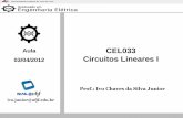 Aula CEL033 Circuitos Lineares I - ufjf.br · Análise nodal de circuitos resistivos na presença de fontes vinculadas (geradores dependentes) Circuitos contendo Fontes Vinculadas