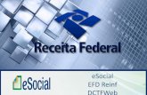 eSocial EFD Reinf DCTFWeb - pecnordestefaec.org.brpecnordestefaec.org.br/.../uploads/2018/07/Palestra-Senar-Reparado.pdf · eSocial O eSocial é o instrumento de unificação da prestação