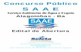 S A A E - static-files.folhadirigida.com.br... EDITAL - 01/2012 O Diretor do Serviço Autônomo de Água e Esgoto de Alagoinhas (SAAE), no uso de suas atribuições legais, tendo em