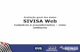 Avaliação geral dos dados SIVISA Web 02102013.pdf · 4,44% Outros Meio Ambiente ... – Número de Cadastros por Ano Dados Colhidos em 28/04/2013 . ... Tipo Código Denúncia Programada