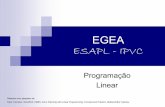EGEA ESAPL - IPVC Gest/ProgramacaoLinear1.pdf · Esta escolha é feita a partir do conhecimento da disponibilidade de uma ... Repare-se no gráfico anterior onde, ... Olhando bem