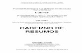 CADERNO DE RESUMOS - conpef.com.brconpef.com.br/anteriores/2015/cadernoderesumos.pdf · com ênfase em Deficiência Visual pelo Instituto RHEMA , participante do GEPAMA- Grupo de