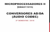 CONVERSORES AD/DA (ÁUDIO CODEC) - rc.unesp.br · Circuitos digitais empregam valores discretos • 0’s e 1’s ... • Blu-ray, Compact Disc (CD) e DVD Microprocessadores II -