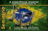 A experiência musical INSTITUTO BRASIL SOLIDÁRIOƒºsica... · Programa de Desenvolvimento da Educação - PDE INSTITUTO BRASIL SOLIDÁRIO Seminário A experiência musical. Programa