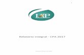 Relatório integral - CPA 2017 · Podemos chamar a CPA de espelho da instituição, pois abre espaço para o exame da coerência do projeto institucional e sua realização, ... 20