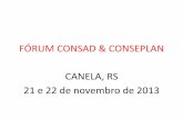 FÓRUM CONSAD & CONSEPLAN CANELA, RS 21 e 22 de …consad.org.br/wp-content/uploads/2013/11/Gestão-Pública-e... · CANELA, RS 21 e 22 de novembro de 2013 . GESTÃO PÚBLICA E PARTICIPAÇÃO