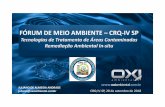FÓRUM DE MEIO AMBIENTE –CRQIVSP - crq4.org.br · 21/09/2018  · 2013 2014 2015 2016 2017 ... O diagnóstico ambiental permite interpretar a situação ambiental ... Sinais Exames