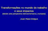 Transformações no mundo do trabalho e seus impactos · Transformações no mundo do trabalho e seus impactos (desde uma perspectiva latinoamericana y europea) Juan Raso-Delgue