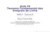 Aula 19 Teorema Fundamental das Integrais de Linha .5cm ...valle/Teaching/MA211/Aula19.pdf · Teorema 1 (Teorema Fundamental das Integrais de Linha) Seja C uma curva lisa descrita
