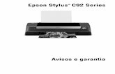 Epson Stylus C92 Seriesfiles.support.epson.com/pdf/sc92__/sc92__no7.pdf · vibrações e poeira. Deixe espaço suficiente ao redor da impressora para ventilação, deixando pelo menos