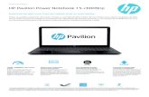Folha de Dados HP Pavilion Power Notebook 15-cb009np · de armazenamento duplo SSD e HDD, ... O desempenho e a frequência do relógio irão variar consoante a carga de trabalho de