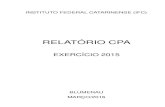 RELATÓRIO CPA - ifc.edu.brifc.edu.br/wp-content/uploads/2014/05/Relatório-da-CPA-2015... · Profissional e Tecnológica e foi instituído pela Lei 11892/08. A Rede abrange a ...