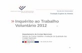 Inquérito ao Trabalho Voluntário 2012 · O total de trabalho voluntário não resulta da soma entre o trabalho formal e informal, visto que um indivíduo poderá incorrer em mais