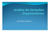 José WiltonSilvestre - FINANÇAS CORPORATIVAS · Considerações iniciais A importância da análise de variações orçamentárias para a tomada de decisões. Comparações entre