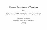 Quatro Paradoxos Clássicos em Relatividade e Mecânica ... · PARADOXO DE EINSTEIN-POLDOLKY-ROSEN • IV. PARADOXO DA RADIAÇÃO ... Teoria Física • {estado ... Considerado um