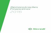 Demonstrações Financeiras 2016 - sicredi.com.br · balanços patrimoniais combinados 31 de dezembro de 2016 e 2015 (Em milhares de reais) PAssivo e PAtrimôNio líquido Nota 2016
