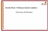 Direito Penal - Professor Sandro Caldeira Concurso de Pessoas · Requisitos para configuração do concurso de pessoas: • Pluralidade de pessoas e de condutas; • Relevância causal