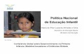 Política Nacional de Educação Infantilsiteresources.worldbank.org/BRAZILINPOREXTN/Resources/3817166... · • Educação Infantil é, portanto, uma das políticas sociais para