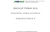 REGIONAL ZONA DA MATA - seduc.ro.gov.br · FASE REGIONAL ZONA DA MATA ROLIM DE MOURA/RO 04 a 09 de Julho de 2017 1 BOLETIM 01 REGIONAL ZONA DA MATA 04/07/2017 . FASE REGIONAL ZONA