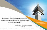 Baterias de alto desempenho para armazenamento de energia ... Apresentação_Fátima (CPqD).pdf · Densidade de energia típica (Wh/kg) 40 60 55 200 0 50 100 150 200 250 Chumbo-ácida