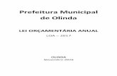 Prefeitura Municipal de Olinda · programação de cada ação (projeto, atividade e operação especial). II - realizar transferências para o setor privado em conformidade com o