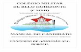 COLÉGIO MILITAR DE BELO HORIZONTE (CMBH) · CMBH passou a adotar, para o 6º, 7º, 8º e 9º anos do Ensino Fundamental, o TURNO ... o calendário anual e a relação de assuntos